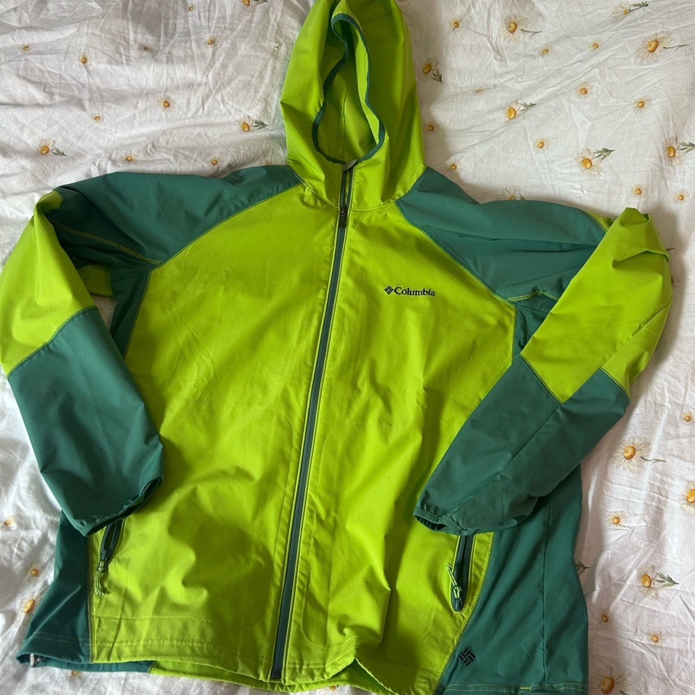Columbia Green Raincoat Lightweight Water-Resistant